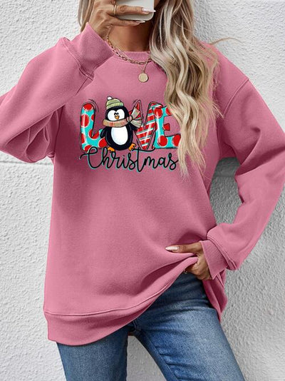 BEAUTIFUL I AM LIVE CHRISTMAS Drop Shoulder Round Neck Sweatshirt