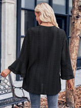 BEAUTIFUL I AM Eyelet Bell Sleeve Cardigan