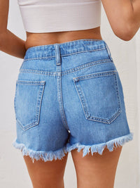 BEAUTIFUL I AM Distressed Raw Hem Denim Shorts