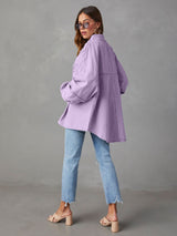 BEAUTIFUL I AM Dropped Shoulder Raw Hem Jacket