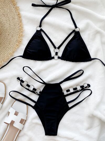 BEAUTIFUL I AM Cutout Halter Neck Two-Piece Bikini Swim Set