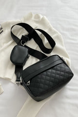 BEAUTIFUL I AM PU Leather Shoulder Bag with Small Purse