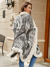 BEAUTIFUL I AM Printed Open Front Poncho