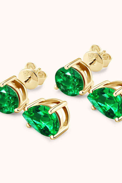 BEAUTIFUL I AM Lab-Grown Emerald Jewelry Drop Earrings