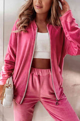 BEAUTIFUL I AM Zip-Up Jacket and Active Wear Pants Set