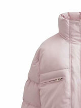 BEAUTIFUL I AM Snap and Zip Closure Drawstring Cropped Winter Jacket Coat