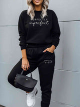 BEAUTIFUL I AM PERFECTLY IMPERFECT Graphic Sweatshirt and Joggers Set