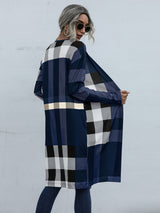 BEAUTIFUL I AM Plaid Open Front Longline Cardigan