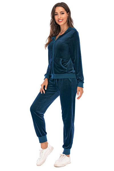 BEAUTIFUL I AM Zip-Up Hooded Jacket and Pants Set