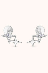 BEAUTIFUL I AM Moissanite Jewelry 925 Sterling Silver Star Shape Earrings