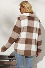 BEAUTIFUL I AM Plaid Half Zip Long Sleeve Sweatshirt