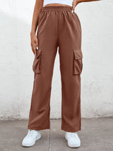 BEAUTIFUL I AM Elastic Waist Straight Leg Cargo Pants