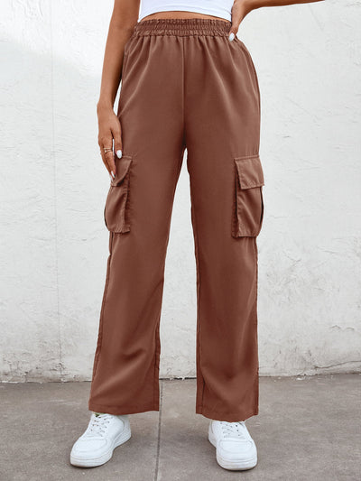 BEAUTIFUL I AM Elastic Waist Straight Leg Cargo Pants