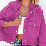 BEAUTIFUL I AM Hooded Dropped Shoulder Denim Jacket