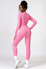 BEAUTIFUL I AM Half Zip Long Sleeve Active Wear Jumpsuit