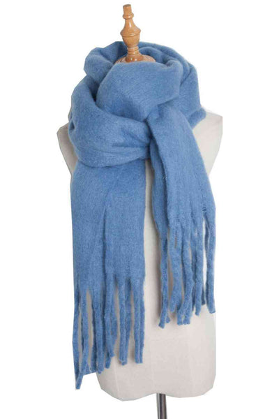 BEAUTIFUL I AM Fringe Detail Polyester Scarf