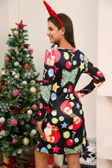 BEAUTIFUL I AM Full Size Christmas Long Sleeve Dress