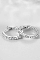 BEAUTIFUL I AM Inlaid Zircon Jewelry 925 Sterling Silver Huggie Earrings