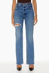 BEAUTIFUL I AM Distressed Straight Jeans with Pockets