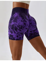 BEAUTIFUL I AM Tie Dye Wide Waistband Active Wear Sports Shorts