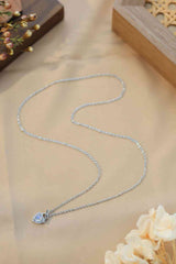 BEAUTIFUL I AM Moonstone Heart Lock Pendant Jewelry Necklace