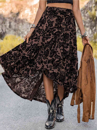 BEAUTIFUL I AM Printed Ruffled Midi Skirt Dress