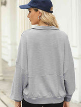 BEAUTIFUL I AM Half-Zip Collared Sweatshirt