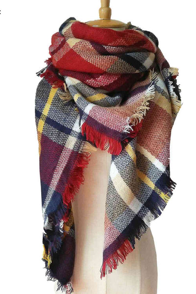 BEAUTIFUL I AM Plaid Imitation Cashmere Scarf