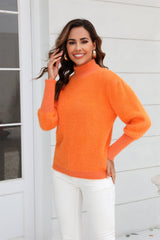 BEAUTIFUL I AM Turtle Neck Long Sleeve Pullover Sweater