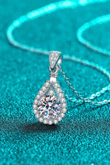 BEAUTIFUL I AM 2 Carat Moissanite Teardrop Jewelry Pendant 925 Sterling Silver Necklace