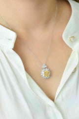 BEAUTIFUL I AM 5 Carat Yellow Moissanite Pendant Jewelry Necklace