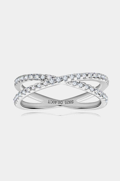 BEAUTIFUL I AM Moissanite Jewelry 925 Sterling Silver Crisscross Ring