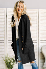 BEAUTIFUL I AM Lapel Collar Open Front Cardigan