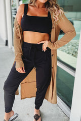 BEAUTIFUL I AM Button Up High-Low Long Sleeve Slit Cardigan