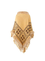 BEAUTIFUL I AM Fringe Geometric Cape Sleeve Poncho