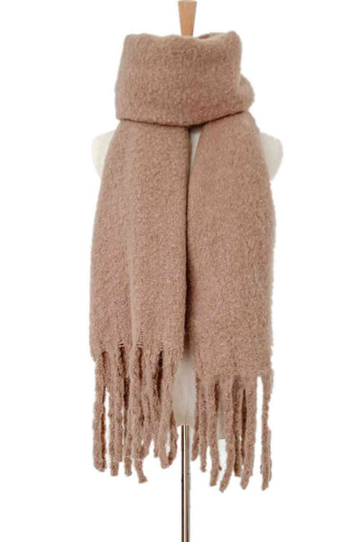 BEAUTIFUL I AM Fringe Detail Polyester Scarf