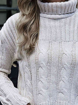 BEAUTIFUL I AM Cable-Knit Turtleneck Sweater