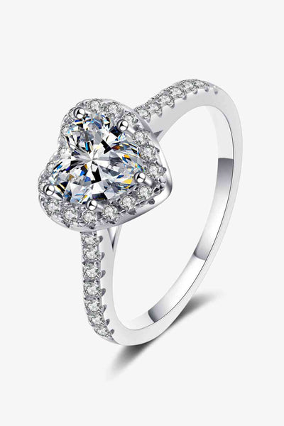 BEAUTIFUL I AM 1 Carat Moissanite Jewelry Heart-Shaped Ring