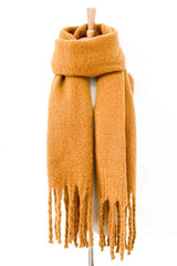 BEAUTIFUL I AM Fringe Detail Polyester Scarf