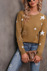 BEAUTIFUL I AM Star Round Neck Sweater