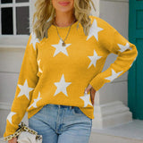 BEAUTIFUL I AM Star Pattern Round Neck Sweater