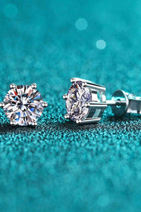 BEAUTIFUL I AM 925 Sterling Silver 6-Prong 2 Carat Moissanite Jewelry Stud Earrings