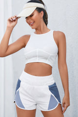 BEAUTIFUL I AM Color Block Wide Waistband Shorts