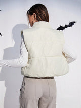 BEAUTIFUL I AM Zip-Up Puffer Vest Jacket