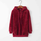 BEAUTIFUL I AM Quarter-Zip Drawstring Teddy Hoodie