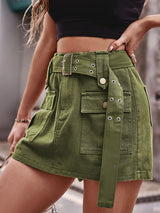 BEAUTIFUL I AM High Waist Denim Cargo Shorts