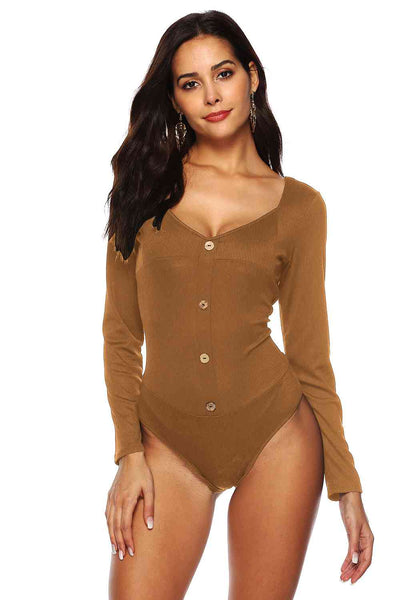 BEAUTIFUL I AM Button Detail Lingerie Bodysuit