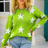 BEAUTIFUL I AM Star Pattern Round Neck Sweater