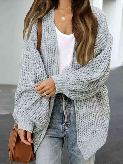 BEAUTIFUL I AM Drop Shoulder Balloon Sleeve Cardigan