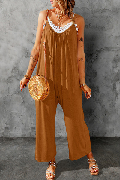 BEAUTIFUL I AM Spaghetti Strap Wide Leg Pants Jumpsuit